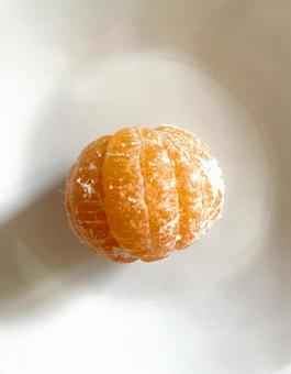 皮をむいたみかん 横向き 皮をむいたみかん 横向き ミカン,柑橘類,果物の写真素材