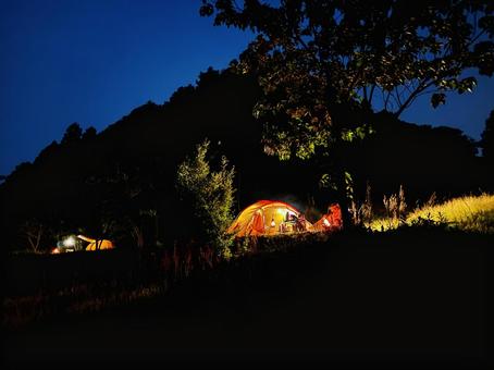 Tent site at night Nonogawa, JPG Tent site at night Nonogawa, JPG