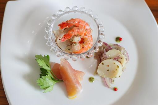 フランスコース料理2 フランス料理,イタリア料理,カルパッチョの写真素材