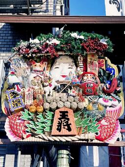 東京風景・鷲神社 鷲神社,熊手,大熊手の写真素材