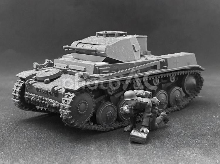 おもちゃの人形 プラモデル,おもちゃ,タンクの写真素材