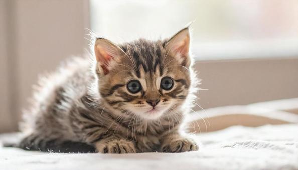 こちらを見ている子猫 こちらを見ている子猫の写真