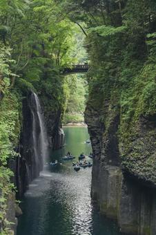 宮崎の高千穂峡 高千穂峡,真名井の滝,宮崎の写真素材