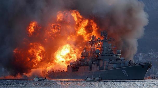 軍艦の壊滅的な攻撃 軍艦の壊滅的な攻撃の写真