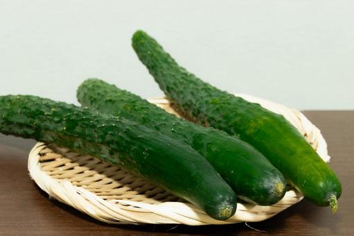 Photo, japanese cucumber (cucumis sativus var. japonica), cucumber, green and yellow vegetables, 