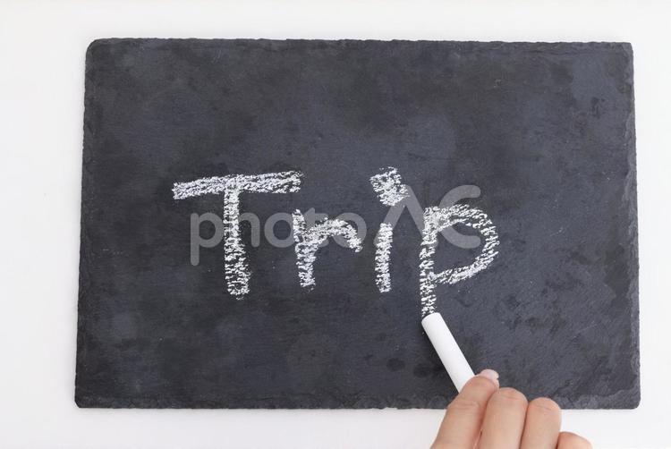 tripと書かれたボード トリップ,trip,旅行の写真素材
