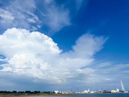 Clouds in the blue sky and industrial area, JPG Clouds in the blue sky and industrial area, JPG