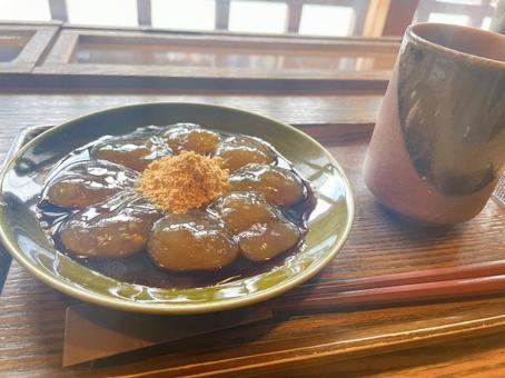 Photo, warabimochi, dessert, a coffee shop, 