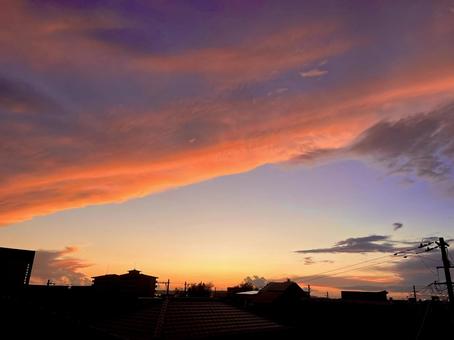 島の空24 島の空24 空,青空,夕焼けの写真素材