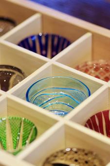 たくさんの切子グラス たくさんの切子グラス おちょこ,酒器,切子の写真素材
