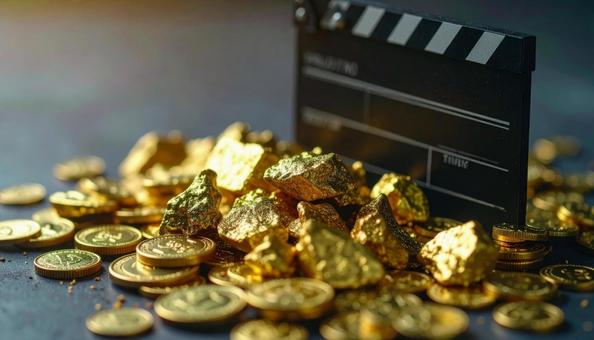 映画収入 カチンコとミニチュアの金塊 映画収入 カチンコとミニチュアの金塊の写真