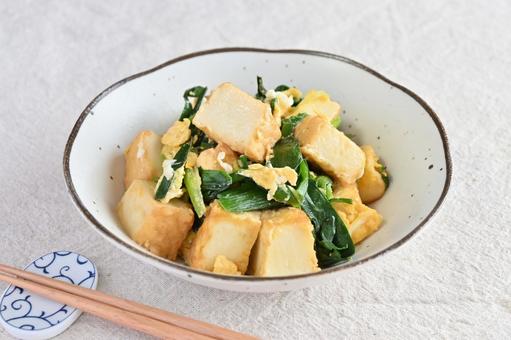 Chive and egg (with deep-fried tofu), JPG Chive and egg (with deep-fried tofu), JPG