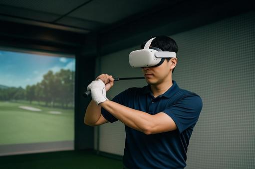 VRでゴルフフォーム確認 VRでゴルフフォーム確認の写真