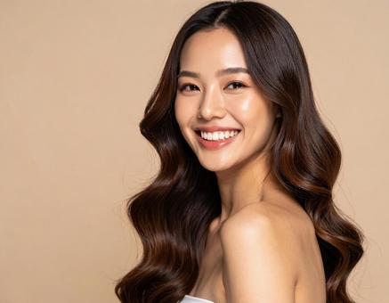 髪の綺麗な女性 髪の綺麗な女性の写真