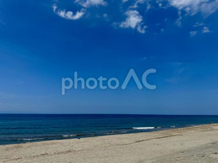 晴れた日の角田浜 新潟県,日本海,角田浜の写真素材