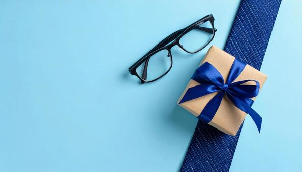 父の日 青色バックに ギフト 眼鏡 父の日 青色バックに ギフト 眼鏡の写真