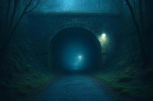 夜のトンネル(幻想的) 夜のトンネル(幻想的)の写真