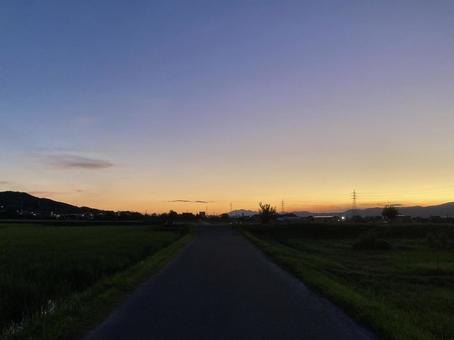 A single road at dusk, JPG