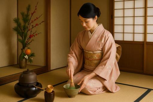 新春の茶道体験の写真