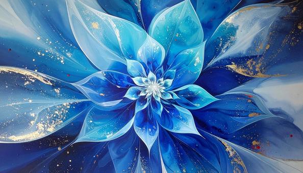 光と蒼の花模様の写真