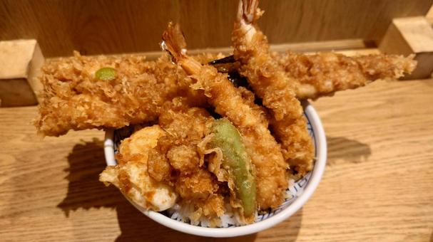 天丼 天丼 天丼,丼もの,丼の写真素材