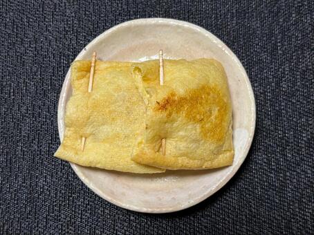 油揚げの納豆はさみ焼き 油揚げの納豆はさみ焼き,油揚げ,納豆はさみの写真素材