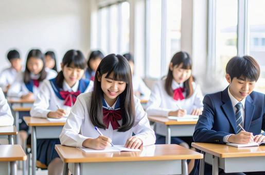 学校の授業風景 共学 学校の授業風景 共学の写真