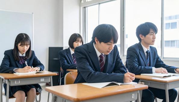 ライバル 予備校で勉強する学生 ライバル 予備校で勉強する学生の写真