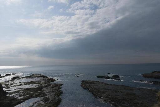 雲天の稚児ヶ淵 海,朝,空の写真素材