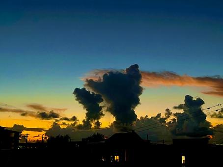 島の空25 島の空25 空,青空,夕焼けの写真素材