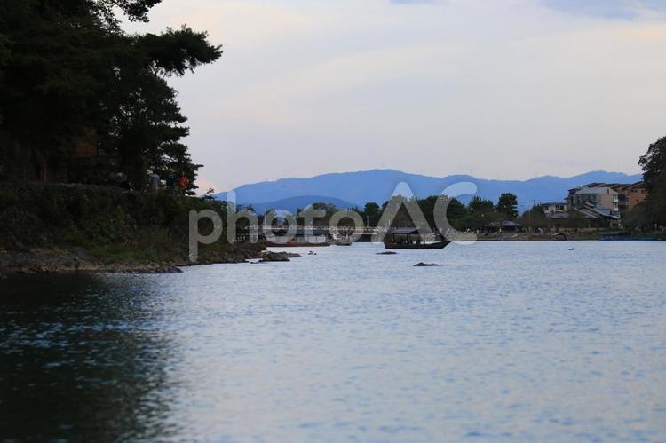 嵐山　保津川の風景 嵐山,保津川,川の写真素材