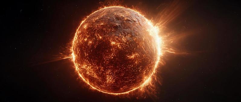 太陽フレアが輝く強大な恒星 太陽フレアが輝く強大な恒星の写真