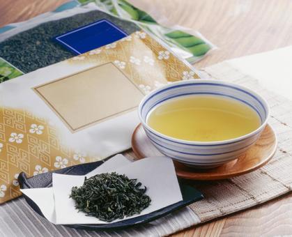 日本茶 日本茶 日本茶,茶葉,茶碗の写真素材