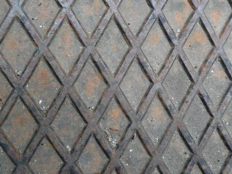 模様付きの鉄板のアップ 鉄板,錆,鉄の写真素材