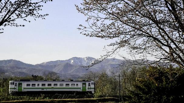 初春の札沼線を行くキハ40 初春の札沼線を行くキハ40の写真