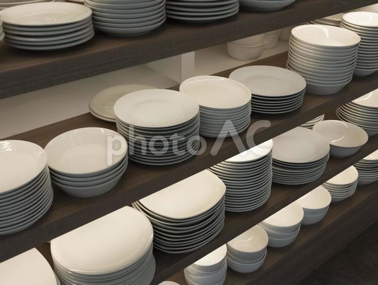 白いお皿　食器　1512 バイキング,皿,お皿の写真素材