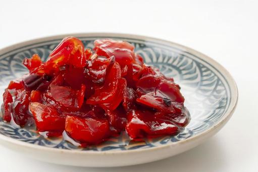 福神漬け 福神漬け,漬物,赤色の写真素材