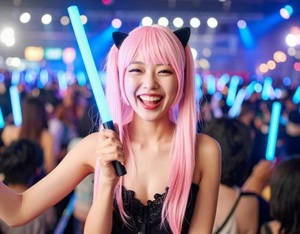 推し活女子・青のサイリウム 推し活女子・青のサイリウムの写真