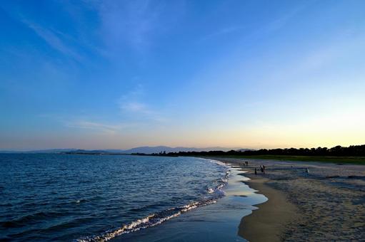 夕焼けの海 夕焼けの海の写真
