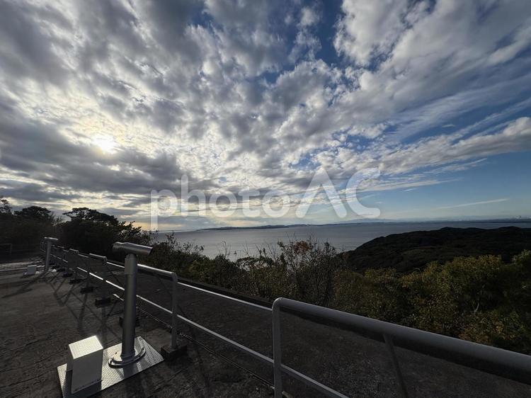 東京湾（東京湾観音付近から望む） 東京湾観音,東京湾,富津市の写真素材