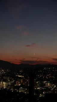 The moon and Venus melting into the evening sky, JPG