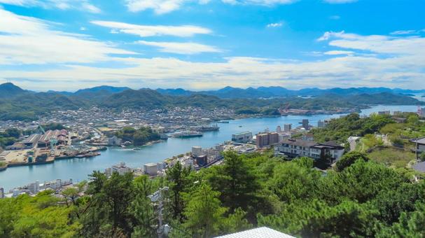 尾道　千光寺頂上展望台PEAKからの景色 尾道市,千光寺頂上展望台,peak(ピーク)の写真素材