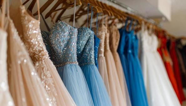 ドレスがかかる結婚式場のドレスルーム ドレスがかかる結婚式場のドレスルームの写真