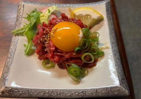 和牛ユッケ 焼肉屋メニュー,焼肉屋,牛肉の写真素材