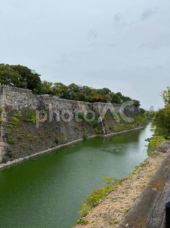 偉大な城の石垣と堀 川,堀,石垣の写真素材