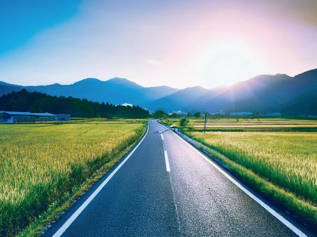 田舎の道_AS000008の写真