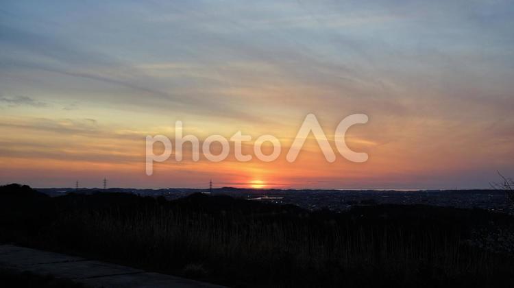 夕焼の聖地 出雲の夕焼。 風景,自然,夕焼の写真素材