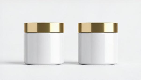 なにかの化粧品のジャータイプの容器2コ なにかの化粧品のジャータイプの容器2コの写真