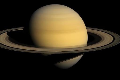 土星の環の影の写真