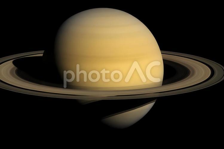 土星の環の影 土星,環,影の写真素材